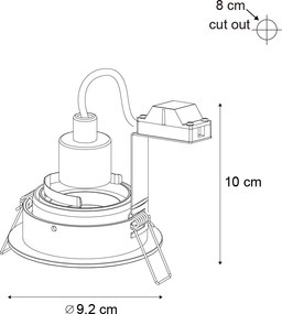 Spot modern integrat, metal gri-antracit, GU10, rotund, 50 mm, orientabil - Chuck