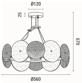 Lustră pe cablu 6xE14/40W/230V