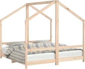 vidaXL Cadru de pat pentru copii, 2x(80x160) cm, lemn masiv de pin