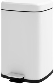 HOMCOM Coș de gunoi de bucătărie 20L cu capac cu închidere ușoară și pedala, găleată interioară detașabilă, 28L x 35l x 45H cm, alb | Aosom Romania