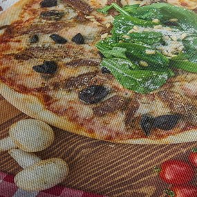 Tablou cu pizza (cu ceas) (90x30 cm)
