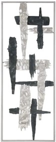 Decoratiune de perete neagra / gri din metal, 29 x 2,5 x 74 cm, New Art Mauro Ferreti