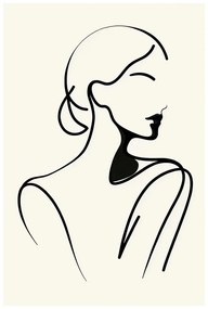 Tablou femeie în linii minimaliste