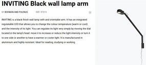 Aplica LED dimabila / Lampa de perete design ultra-modern INVITING neagra