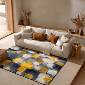 Covor Universal Lienzo, 160 x 230 cm, albastru - galben