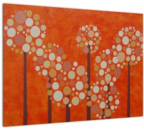 Tablou pe sticlă - Pădurea portocalie (70x50 cm)