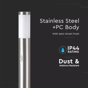 Lampă de exterior cu senzor 1xE27/60W/230V IP44 110cm crom mat