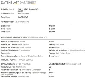 Aplica de perete design clasic LA BOHEME 3L, patina veche