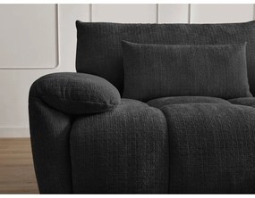 Canapea neagră cu tapițerie din chenille 264 cm Ivane – Bobochic Paris