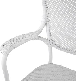 Scaun cu brate din ratan design LUX, Colony alb