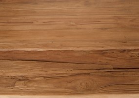Masa dreptunghiulara din lemn de tec cu cadru metalic maro 240x100 cm