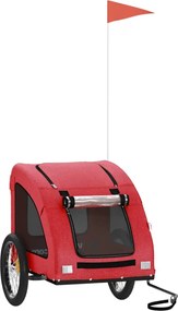 vidaXL Remorcă de bicicletă animale companie, roșu, textil oxford/fier