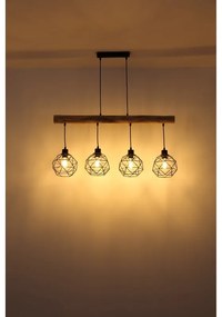Lustra cu 4 pendule design modern Theodor lemn 15416-4 GL