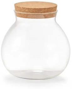 Borcan pentru depozitare cu capac din pluta, Glass Ball Medium, 1050 ml, Ø13,1xH13,1 cm