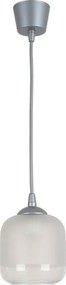 Brilagi - Lustră LED suspendată pe cablu RETRO GLASS 1xE27/60W/230V diam. 14 cm argintiu/alb