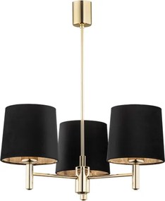 Brilagi - Lustru pe tijă MONTE 3xE27/60W/230V negru/auriu