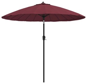 Umbrela soare de exterior, stalp aluminiu, rosu bordo, 270 cm Rosu bordo