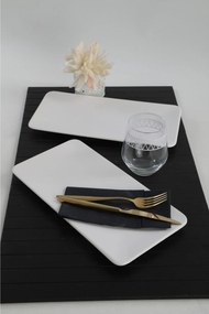 Set 2 platouri 275KRM1720, alb, ceramica, 33x17 cm