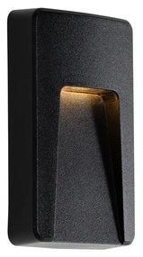 Lampă de perete exterioară neagră dreptunghiulară cu LED inclus IP65 - Gem