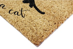 Covoraș de intrare din fibre de nucă de cocos 40x60 cm Life Is Better With a Cat – Artsy Doormats