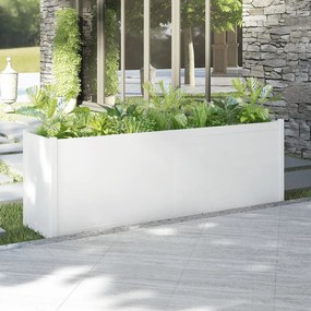 Jardiniera de gradina, alb, 200x50x70 cm, lemn masiv de pin Alb, 1, 1