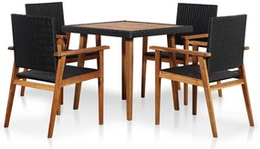 Set mobilier de gradina din ratan maro, TRIVALIS