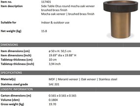 Masuta laterala design LUX Otus round
