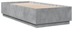 3209726 vidaXL Cadru de pat, gri beton, 90x200 cm, lemn prelucrat