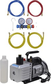 vidaXL Pompă de vid cu set de manometru cu 4 căi aer condiționat