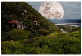 Tablou - peisaj cu luna (90x60 cm)