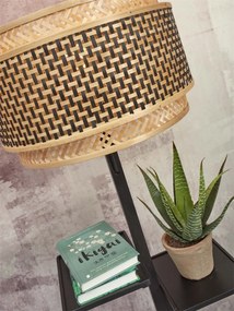 Lampa de podea eco din bambus cu 2 rafturi Bhutan 40x25 negru