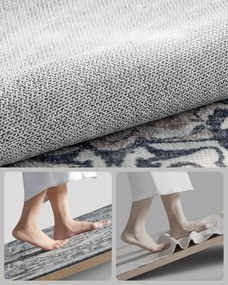 Covor antiderapant Songmics Vintage, 160x230 cm, lavabil la masina, poliester, gri dove