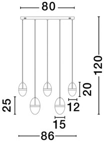 Lustra cu 5 pendule LED design modern Egna