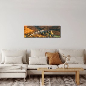 Tablou cu pod în valea din Scoția (cu ceas) (90x30 cm)
