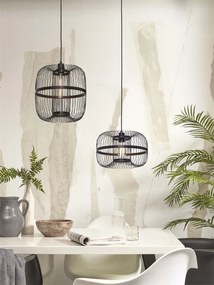Lustra eco din bambus Hokkaido L 38cm, negru