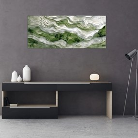 Tablou - Undele verzi și albe (120x50 cm)