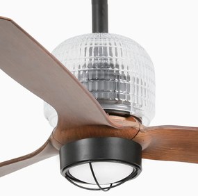 Lustra cu Ventilator si telecomanda DECO FAN M LED negru/maro