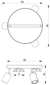Spot FLOWER 3xGU10/8W/230V crom mat