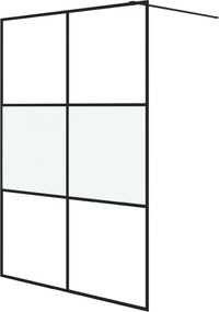 vidaXL Perete cabină duș walk-in negru 140x195 cm sticlă ESG semi-mată