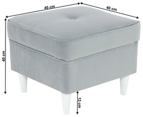 Taburet modern Culoare gri deschis/alb, RUFINO NEW