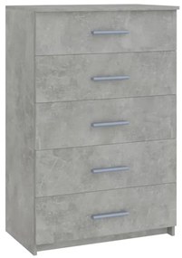 Comoda cu sertare, gri beton, 71x35x108 cm, PAL Gri beton