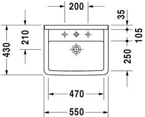 Chiuveta baie suspendata Duravit Starck 3 55x42 cm