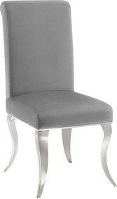 Set 2 scaune Modern Barock, argintiu/ catifea gri