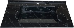 Lavoar(chiuveta) baie compozit granit, cu sifon ascuns, HouseXL LuxMarble, 61x47 cm, montaj pe blat sau masca, antibacterian, aspect marmurat