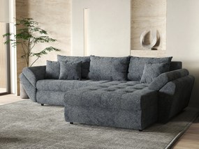 Colțar extensibil dumonde cu ladă de depozitare si sezut confortabil din spuma high-density, Loana Euphoria Graphit II 270x185 cm