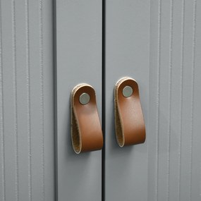 kleankin Mobilier de baie scund multi-rangements mare nișă placard dublu uși gri și natural | Aosom Romania