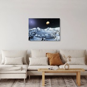 Tablou pe sticlă cu sat (70x50 cm)