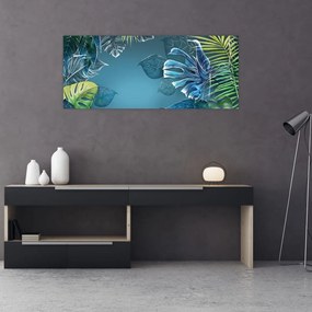 Tablou - Frunzele plantelor tropicale (120x50 cm)