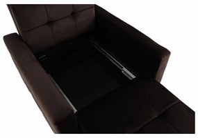 Fotoliu extensibil, catifea Velvet ciocolatiu, PECHRO