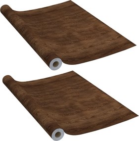 vidaXL Folii de ușă autoadezive, 2 buc., stejar închis, 210x90 cm, PVC